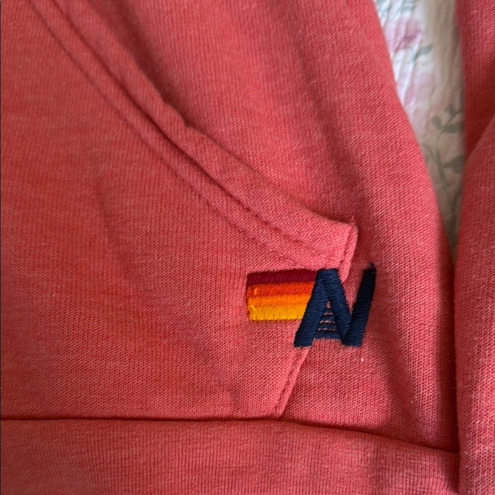 Aviator Nation Pink Hoodie with Rainbow Stripes - Picture 4 of 5